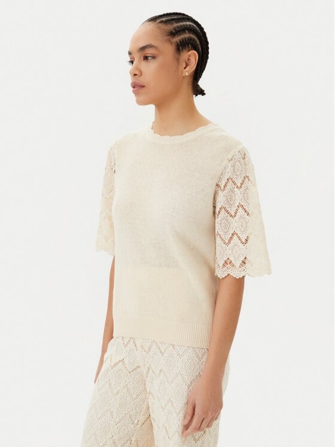 TWINSET Sweter 251TP3341 Beżowy Regular Fit