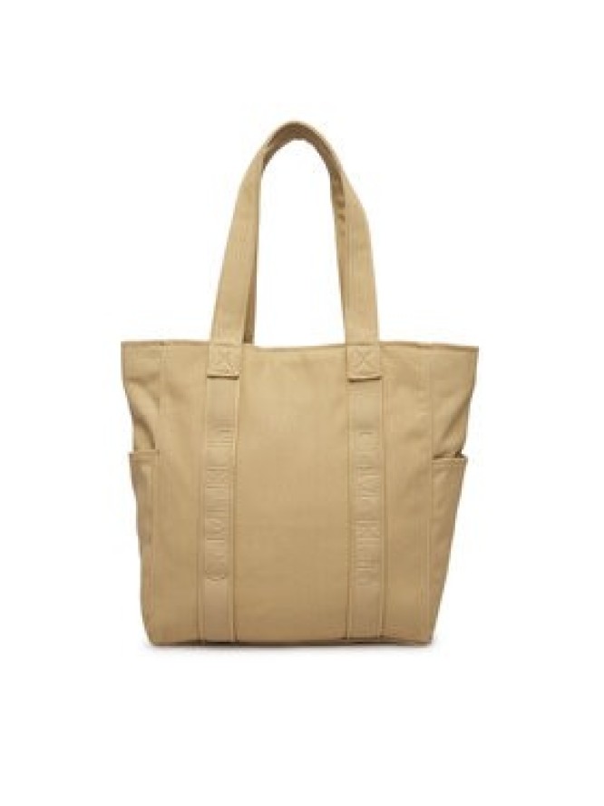 Calvin Klein Torebka Webbing Strap Canvas Tote LV04F3463G Beżowy