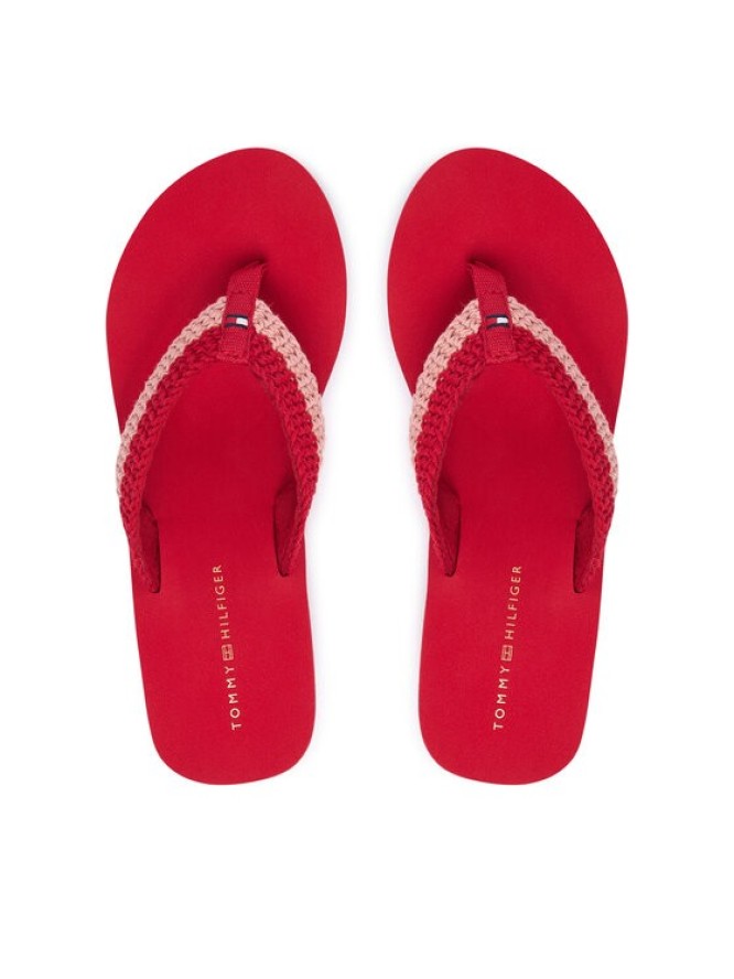 Tommy Hilfiger Japonki Th Wedge Crochet Summer Sandal FW0FW09420 Czerwony