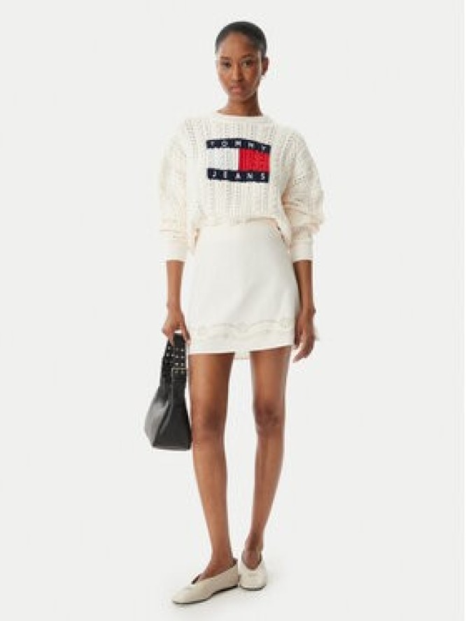 Tommy Jeans Spódnica mini DW0DW22297 Biały Regular Fit
