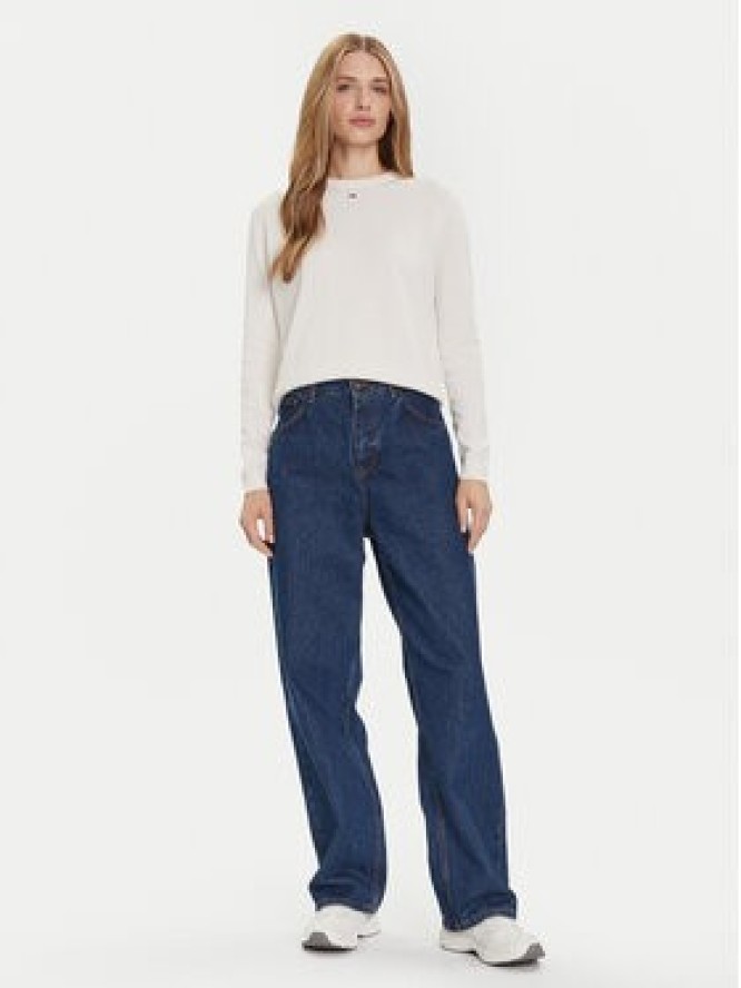 Tommy Jeans Sweter Essential DW0DW20159 Écru Regular Fit