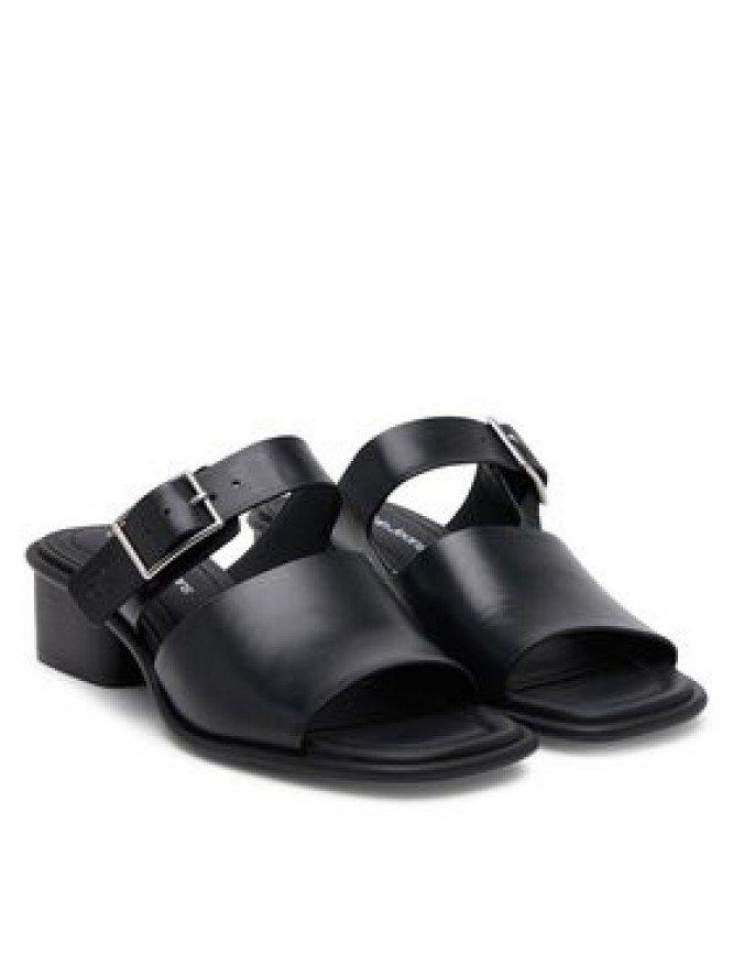 Calvin Klein Jeans Klapki Heel Square Mg Buckle Lth YW0YW01701 Czarny