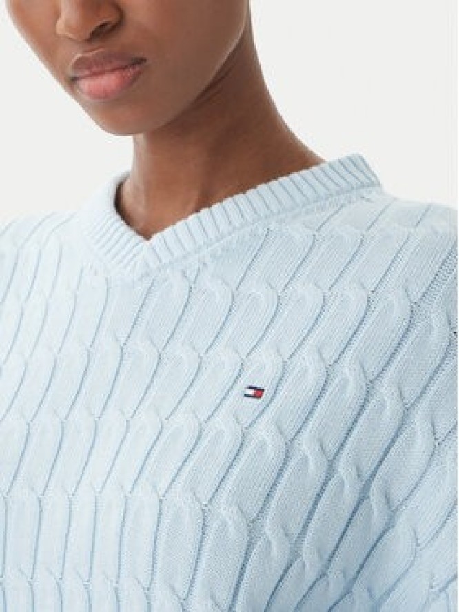 Tommy Hilfiger Sweter WW0WW48433 Niebieski jasny Regular Fit