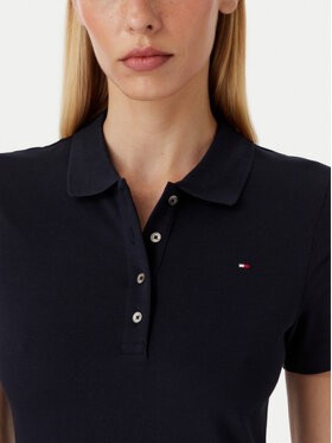 Tommy Hilfiger Sukienka codzienna 1985 Slim Pique Polo Dress Ss WW0WW42048 Granatowy Slim Fit