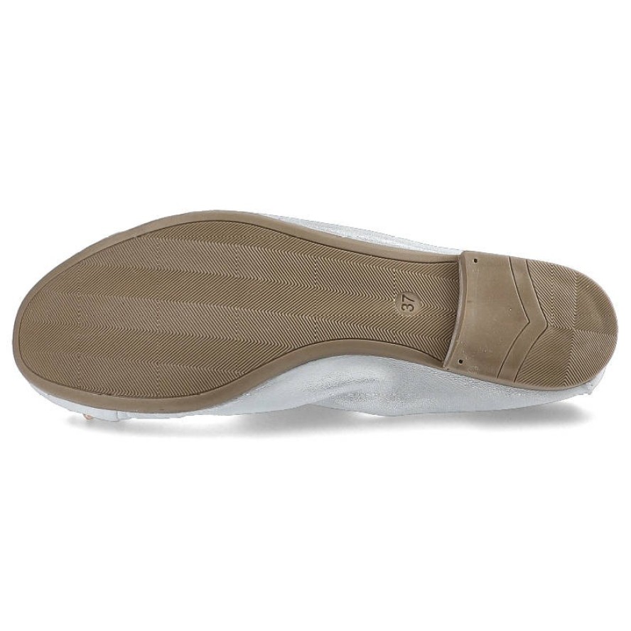 Srebrne Baleriny Damskie Damiss Codzienne Obuwie