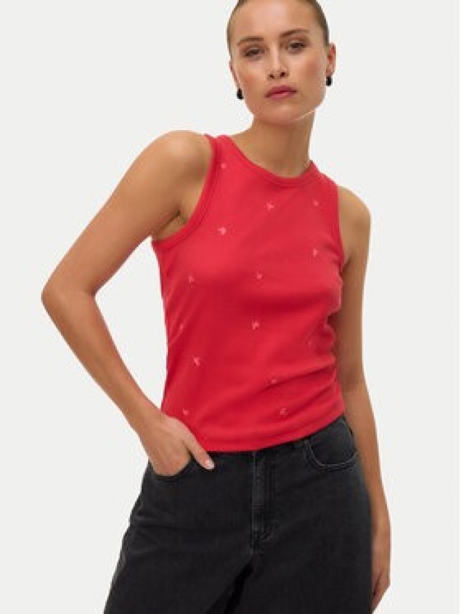 Vero Moda Top Naja 10341964 Czerwony Slim Fit