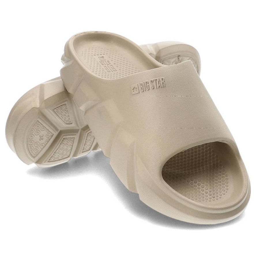 Beżowe Klapki Big Star Wodoodporne Buty Damskie