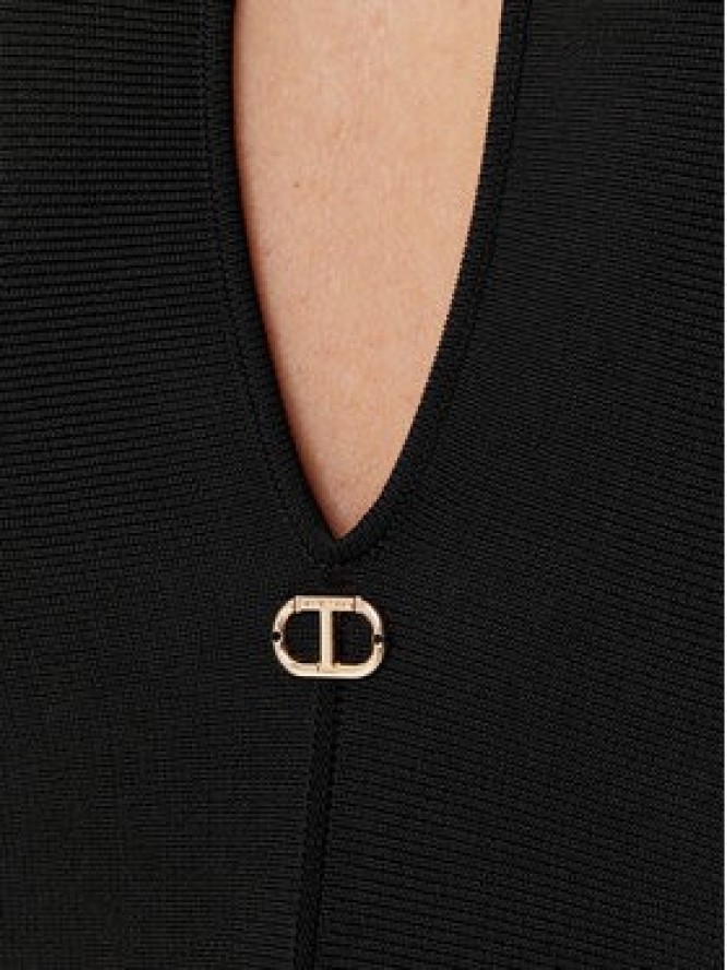 TWINSET Sukienka dzianinowa 252TP3640 Czarny Slim Fit