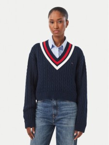 Tommy Jeans Sweter DW0DW23550 Granatowy Regular Fit
