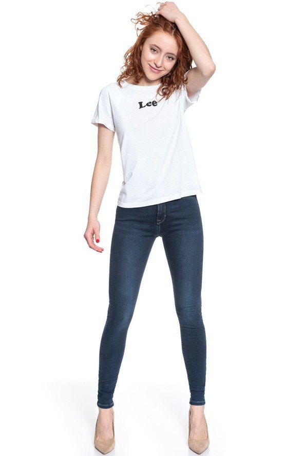LEE T SHIRT DAMSKI LOGO T WHITE L40FEP12 112108538