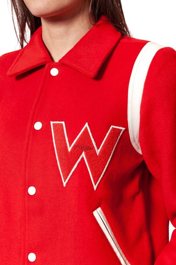 DAMSKA KURTKA PRZEJŚCIOWA WRANGLER BOMBER JACKET SALSA RED W4130VUWN 112128766