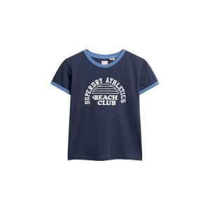 Damska koszulka w kontrastowym kolorze Superdry Athletic Essentials Beach