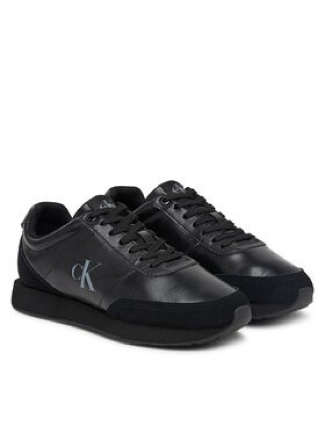 Calvin Klein Sneakersy Retro Runner Ess Lth-Sue HW0HW03248 Czarny