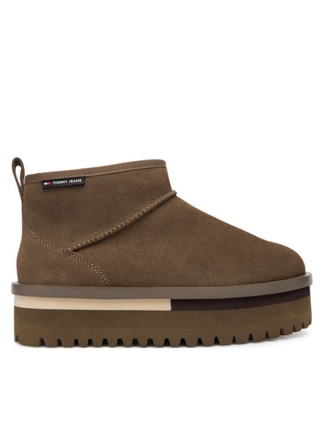 Tommy Jeans Śniegowce Tjw Flatform Snow Boot Suede EN0EN02841 Brązowy
