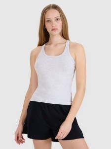 4F Top slim gładki damski - szary S