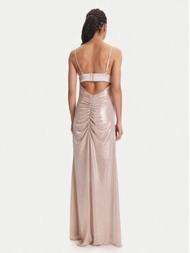 ACCESS FASHION Sukienka wieczorowa 53-3342-373 Beżowy Slim Fit