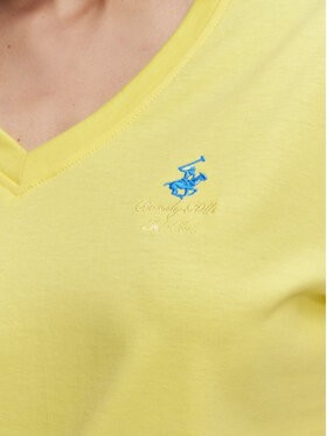 Beverly Hills Polo Club T-Shirt P-SS26W-TS5165188 Żółty Regular Fit