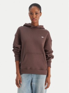 Tommy Jeans Bluza Badge DW0DW19414 Brązowy Boxy Fit