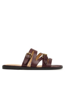 Guess Klapki FLJGRY LEA03 Bordowy