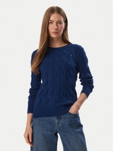 Tommy Hilfiger Sweter WW0WW43586 Granatowy Regular Fit
