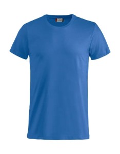 clique Basic-T Junior T-shirt bawełniana z prążkowanym kołnierzem – royal blue