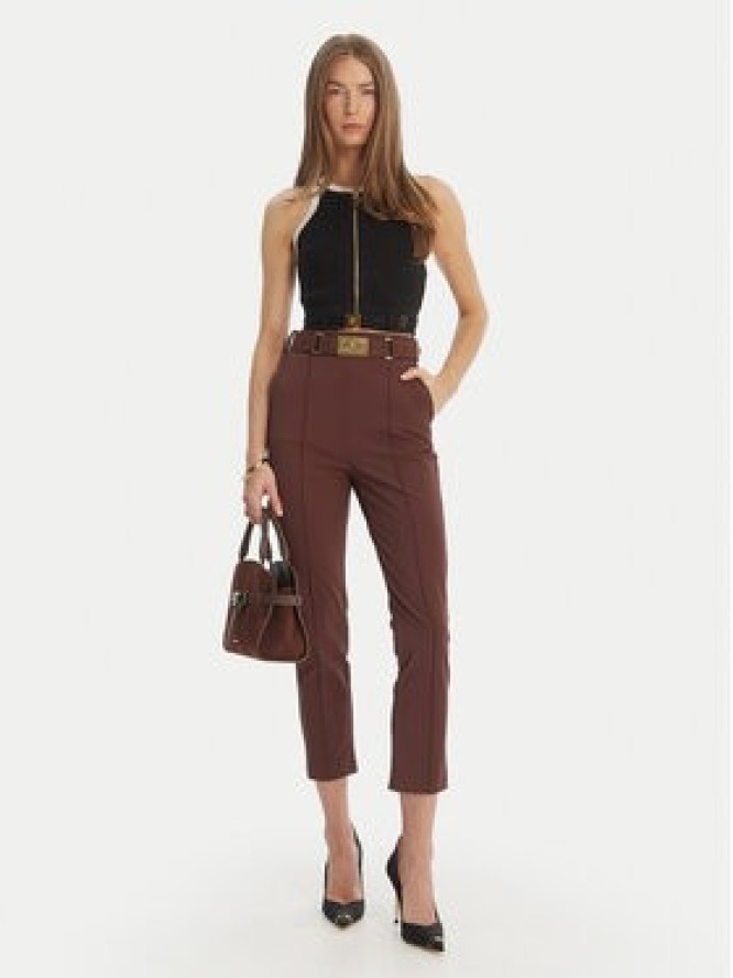Elisabetta Franchi Spodnie materiałowe PA-132-61E2-V350 Brązowy Regular Fit