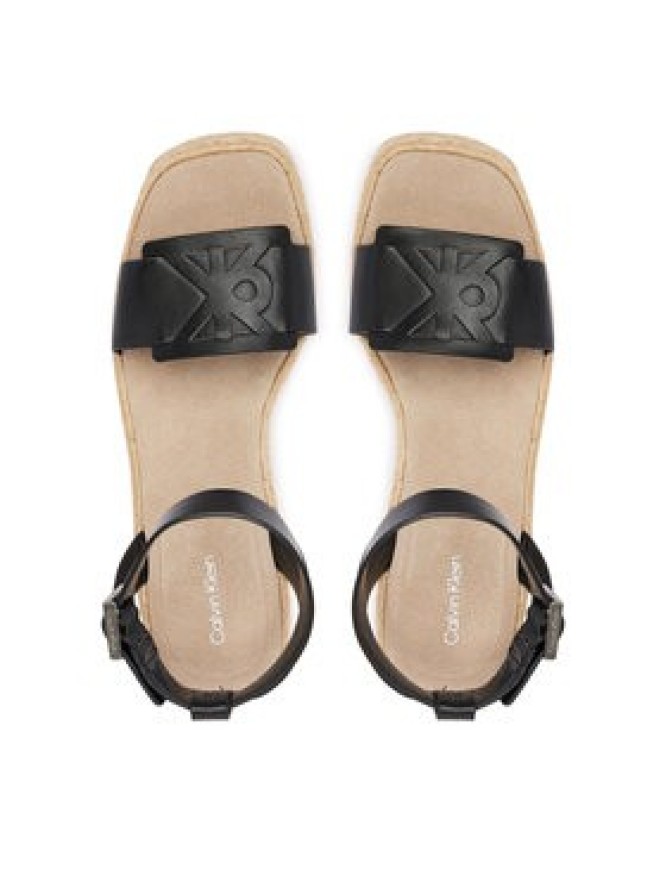 Calvin Klein Espadryle Wedge Espad 70 Embl Lth HW0HW02897 Czarny