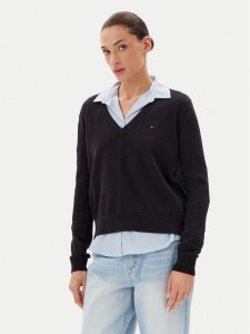 Tommy Jeans Sweter Essential DW0DW19888 Czarny Regular Fit