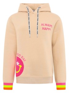 Zwillingsherz Bluza "Always Happy" w kolorze beżowym rozmiar: S/M