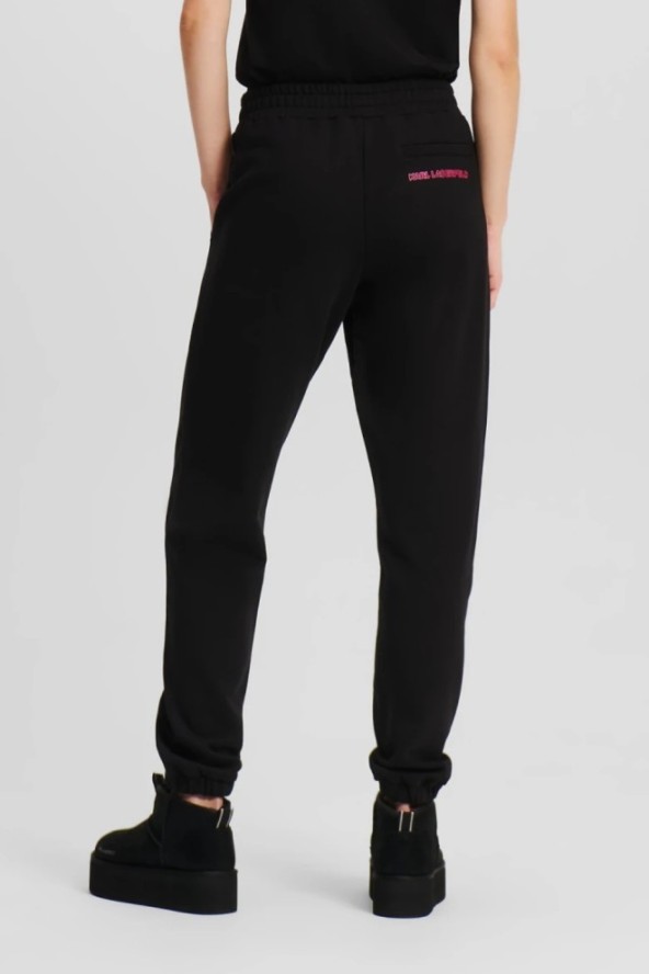 KARL LAGERFELD Czarne spodnie dresowe damskie Ikonik 2.0 Jelly, Rozmiar S