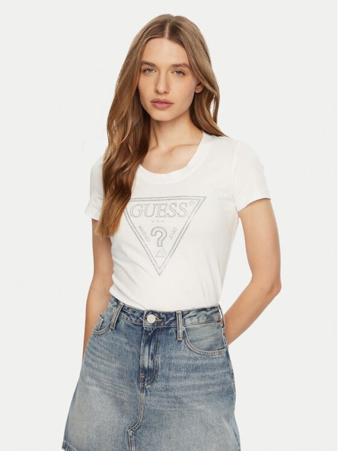 Guess T-Shirt W5RI11 J1314 Biały Regular Fit