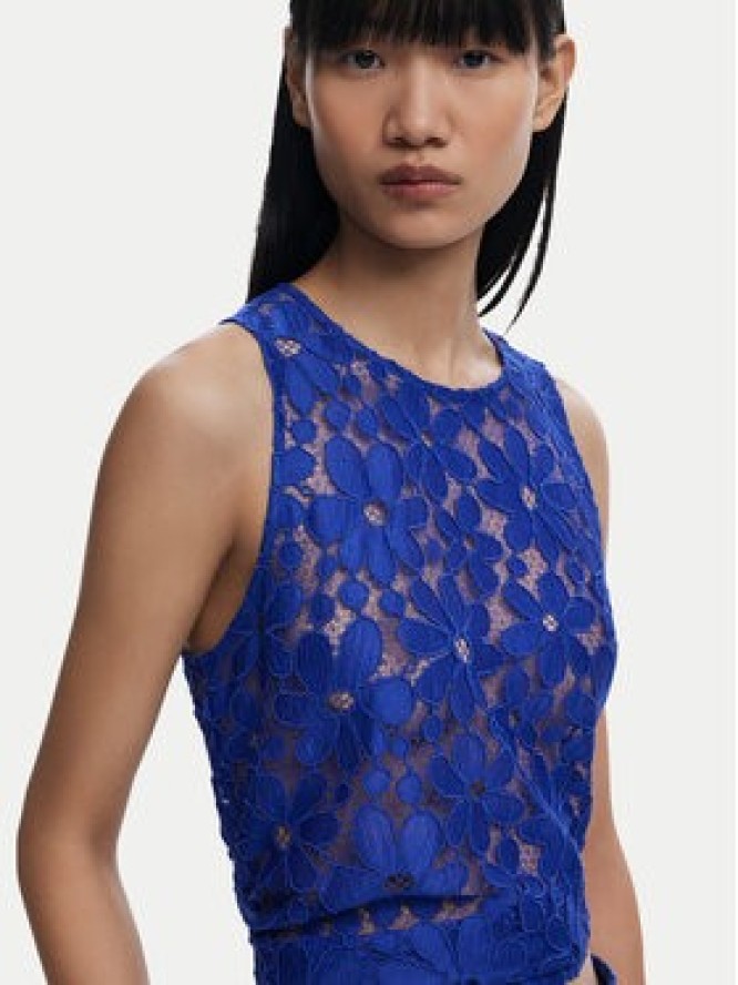 Desigual Top Tanatos 25SWBW25 Niebieski Slim Fit