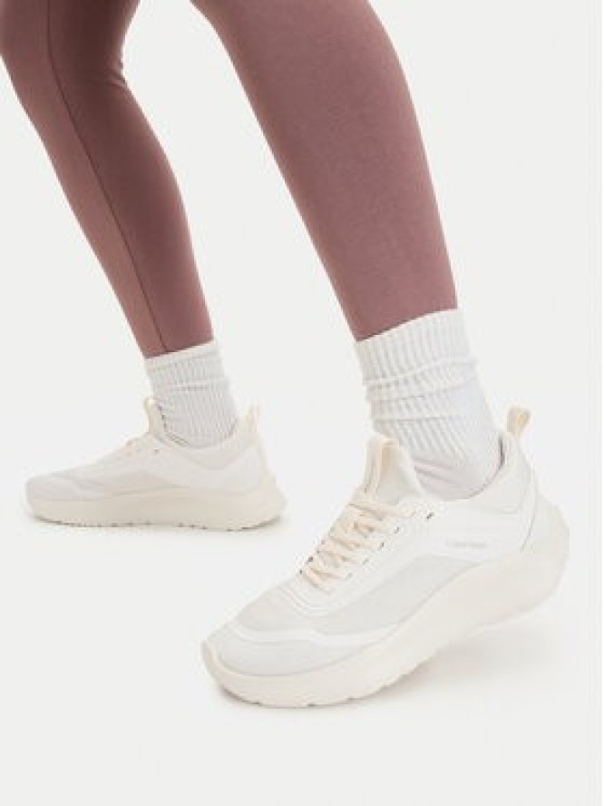 Calvin Klein Sneakersy Light Runner Sock Mesh Lycra HW0HW03023 Kremowy