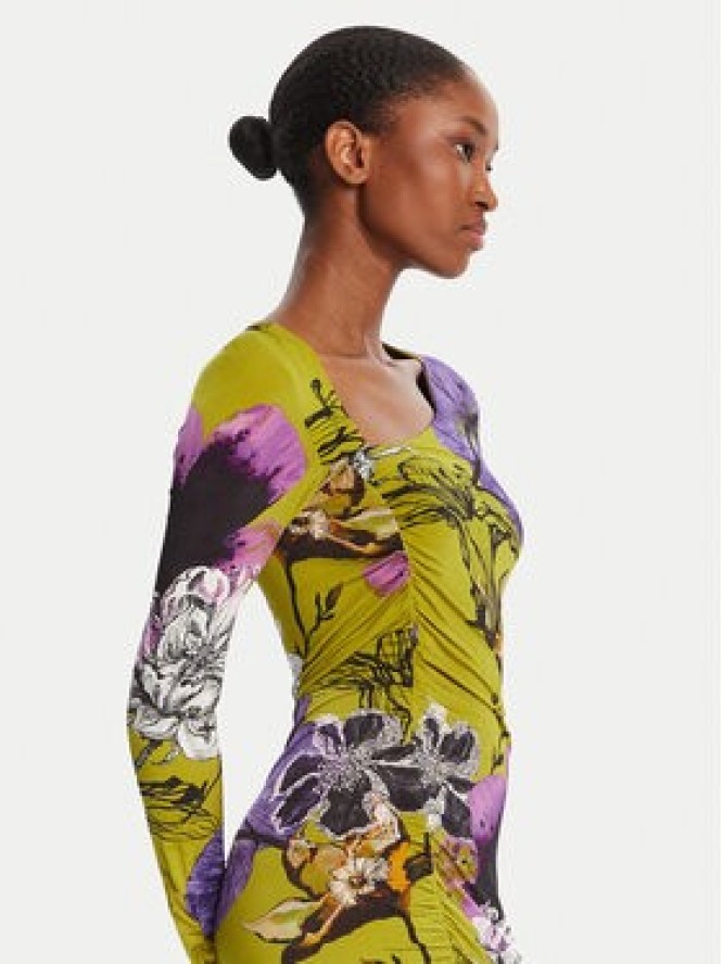 Desigual Sukienka codzienna Neckline Lacroix 25WWVK37 Zielony Slim Fit