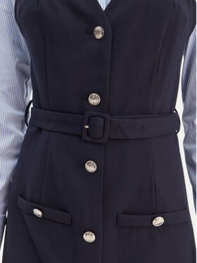 Morgan Sukienka koszulowa 261-RIVOL Granatowy Slim Fit