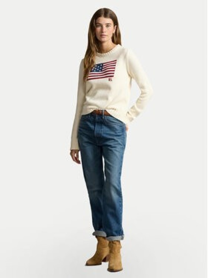 Polo Ralph Lauren Sweter 211896939002 Beżowy Straight Fit