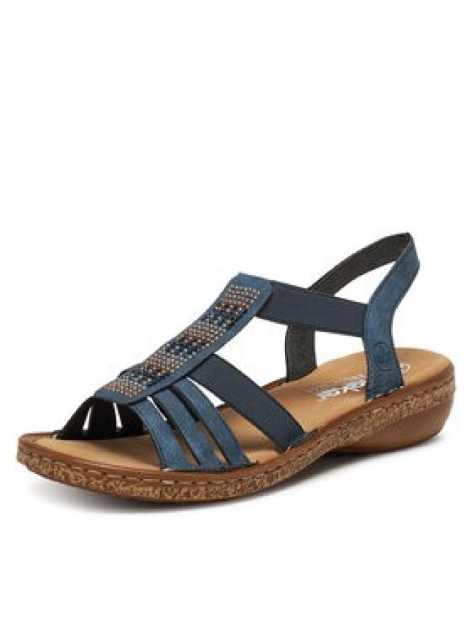 Rieker Sandały 628G7-14 Granatowy