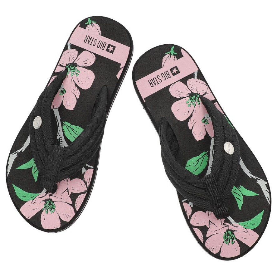 Czarne Japonki Big Star Basenowe Obuwie Damskie