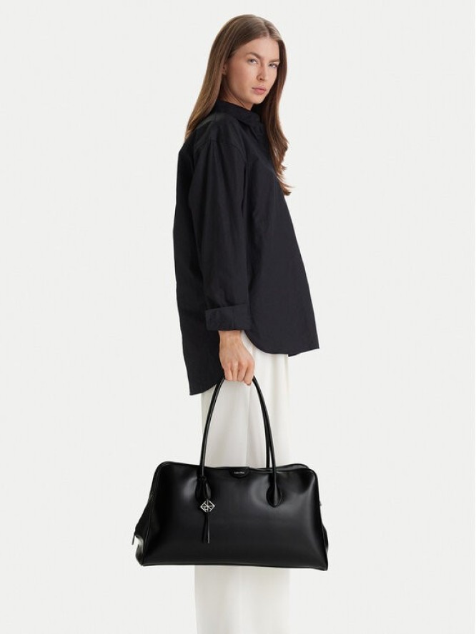 Calvin Klein Torebka Emblem Trio Large Work Bag LV04F3368G Czarny