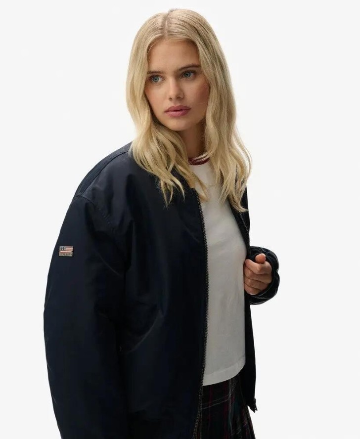 superdry MA1 Bomber Jacket – Bomber boxy z recyklowanego nylonu – ECLIPSE NAVY