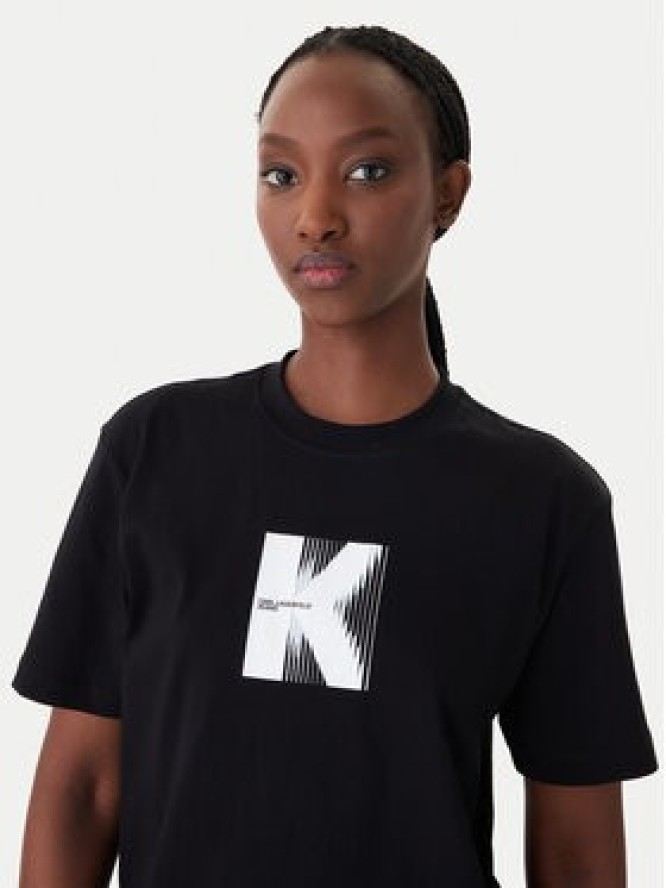 Karl Lagerfeld Jeans T-Shirt B1W17055 Czarny Relaxed Fit