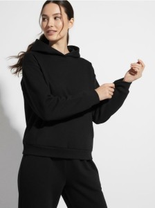 Dresowa bluza hoodie z kieszenią - czarny