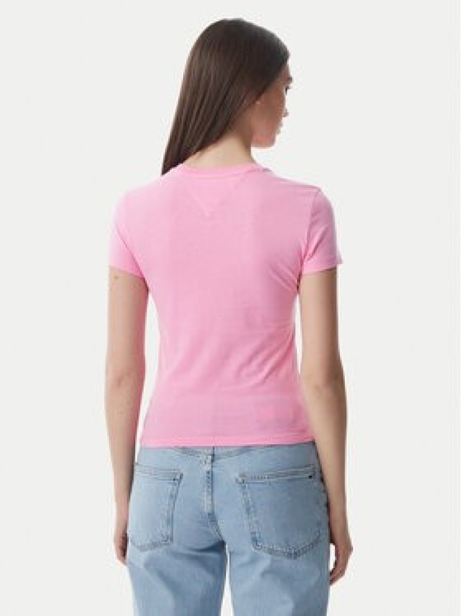 Tommy Jeans T-Shirt Ess Logo DW0DW23479 Różowy jasny Slim Fit