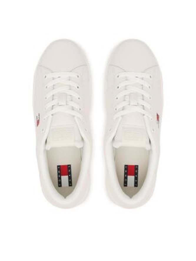 Tommy Jeans Sneakersy Tjw Script Cupsole Flatform EN0EN02961 Biały