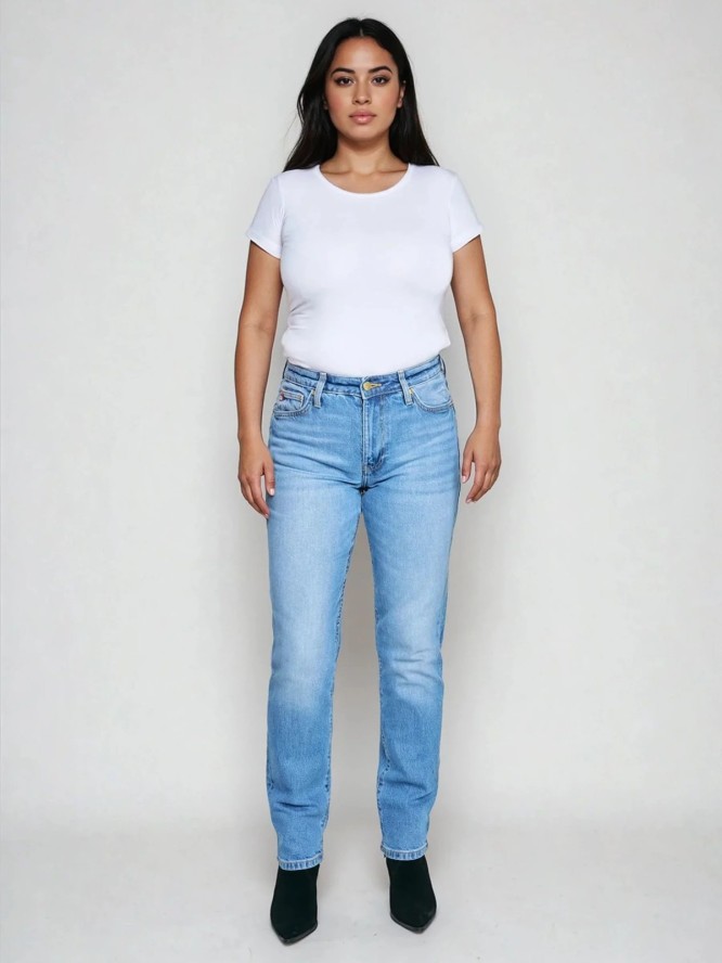 Jeansy damskie proste niebieskie Charlotte 485