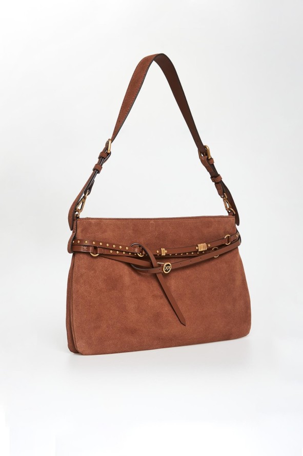 Torebka zamszowa Belt Bag Big PINKO