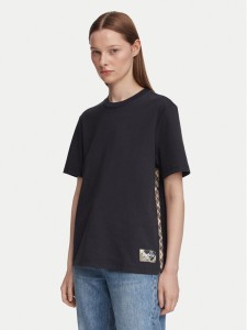 Barbour T-Shirt Fawne LML0938NY99 Granatowy Regular Fit