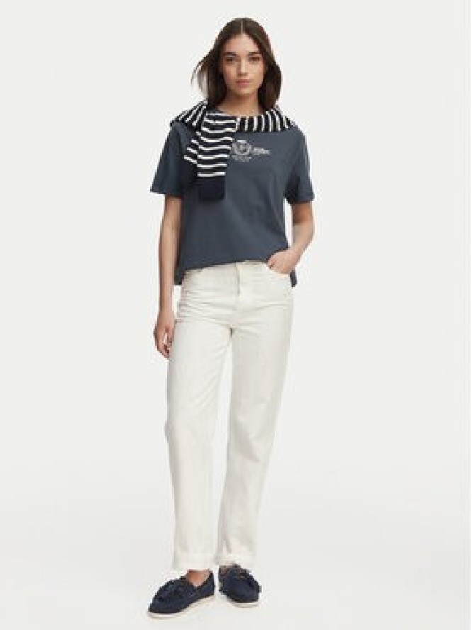 Tommy Hilfiger T-Shirt Crest WW0WW48713 Granatowy Relaxed Fit
