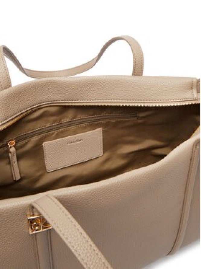 Calvin Klein Torebka Emblem Hw Pebble Tote LV04F3424G Beżowy