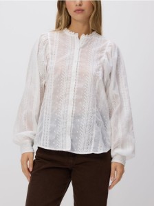 Koszula z ozdobnym haftem - biały